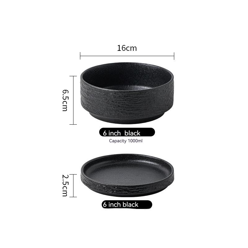 Простая черно-белая миска для лапши быстрого приготовления Домашний ресторан отель керамическая миска