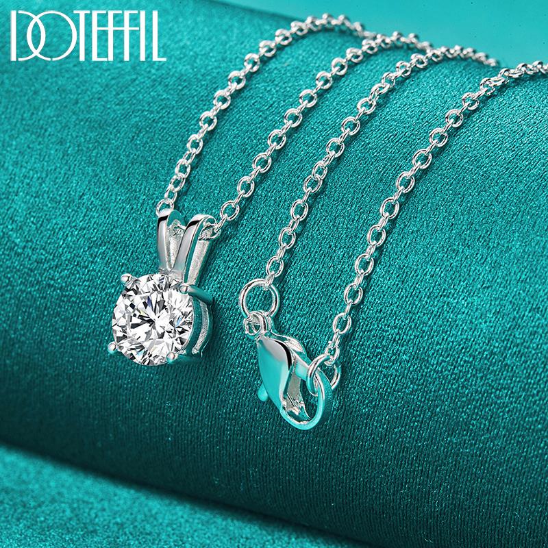 Ожерелье из стерлингового серебра 925 пробы с цирконом ААА диаметром 40–75 см, модные ювелирные изделия