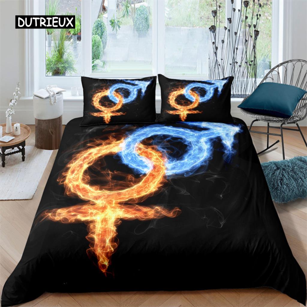 Пододеяльник Love Swan Романтический комплект постельного белья из микрофибры Покрывало King Full для влюбленных пар День святого Валентина Декор для дома