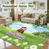 Crystal Velvet Square Rug Custom NameMasha and the Bear Pattern Non Slip Home Floor Decor Rug