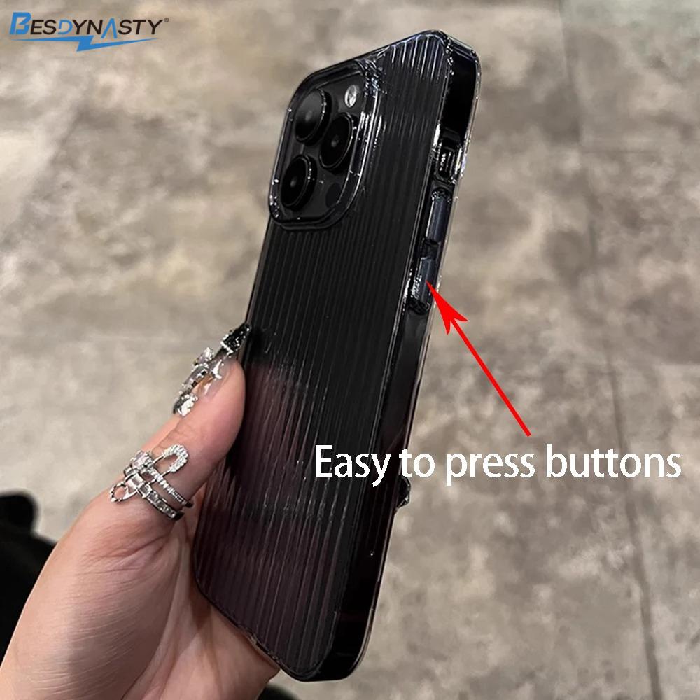 Прозрачный чехол для телефона для iPhone 17 Air 16 15 11 12 13 14 Pro Max Мягкий Жесткий Бампер с Рифленой Задней Крышкой Прозрачный Чехол
