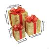 3Pcs Christmas Gift Boxes Decoration Xmas Decor Iron Decorative Ornaments Present