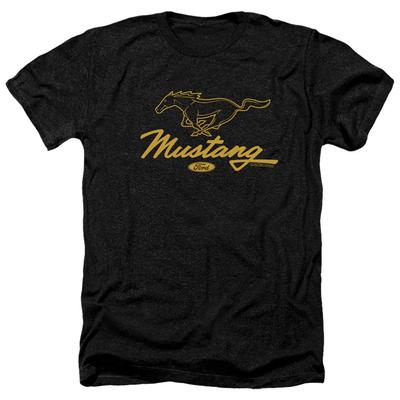 Мужская футболка Ford Mustang Pony Script Heather Черная