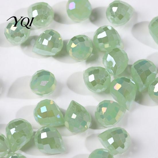 Glass Beads for Jewelry Making Faceted Teardrop Beads, Water Drop Loose Spacer Top Drilled Crystal Hanging Parasol Ornament Sun Catcher, DIY Necklace