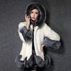 S-12XL Large Size Fluffy Coat Winter Thick Warm Faux Fur Coat Women's Hooded Long Sleeve Faux Fur Jacket Luxury Winter Fur Coat with Faux Fur Collar