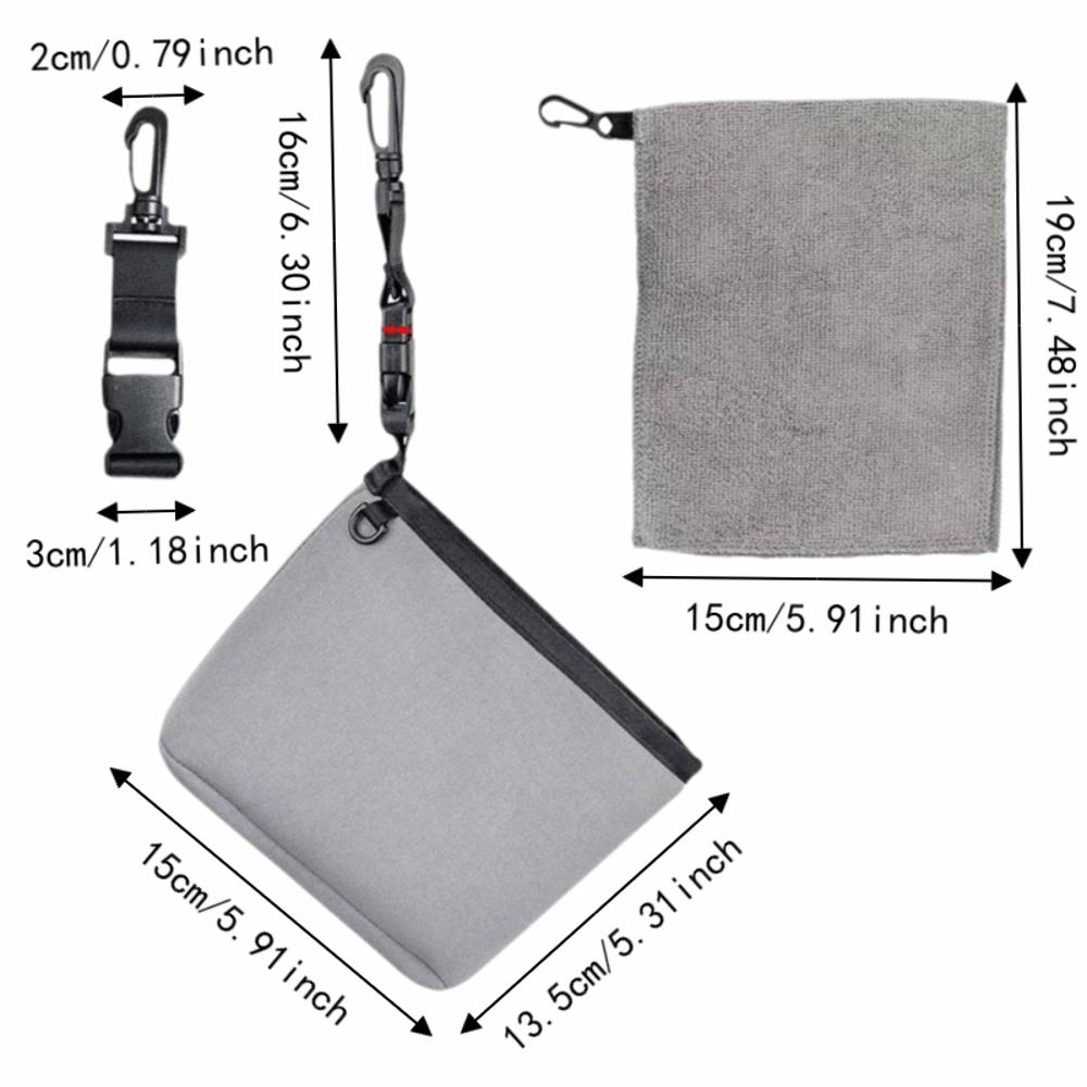 Portable Golf Cleaning Bag Washable Golf Ball Wash Bag Golf Club Bag Accessories