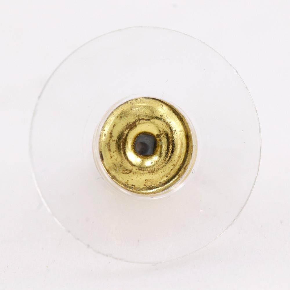 CHANEL Logo COCO Mark Piercing gold/black Plated Gold/Fake pearl 9.82g Women Used