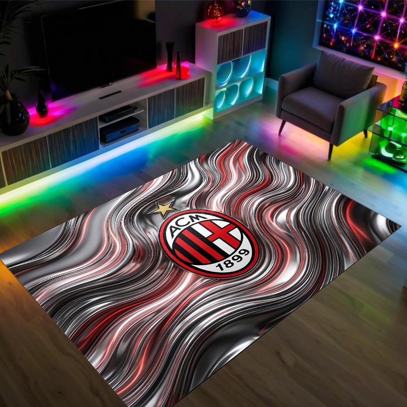 Дизайн AC Milan Кристальный Велюровый Ковер Уютный Не?Нескользящий ковер с принтом для спальни, гостиной, прихожей