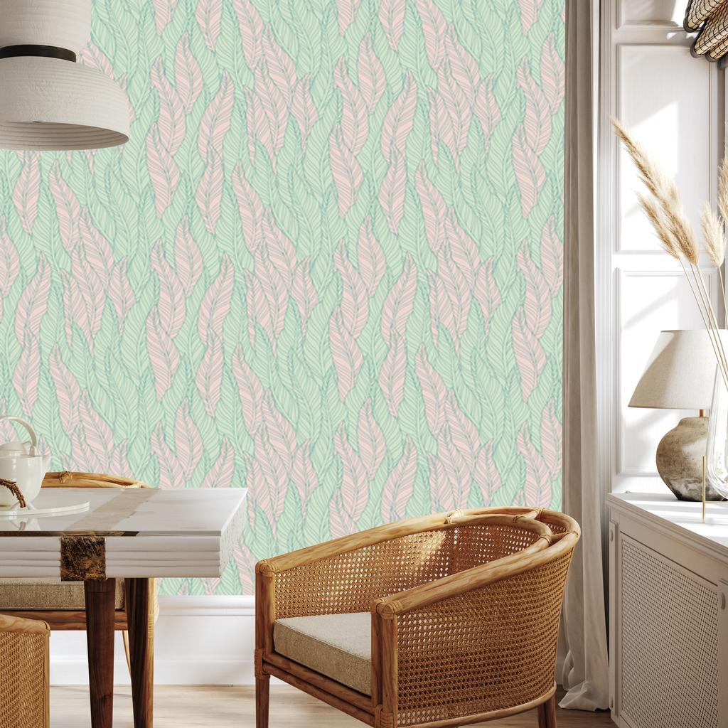 Exotic Forest Leaves Wallpaper for Living Room and Bedroom 50x1000