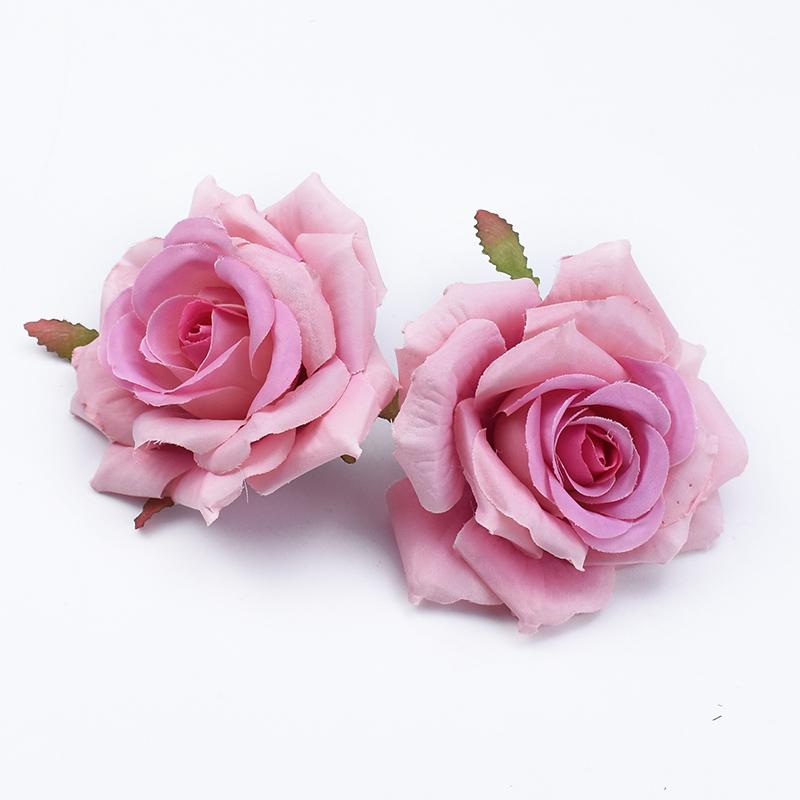 50/100pcs Silk Roses Flowers Wall Room Accessories Festival Car Decoration Home Wedding Cheap Artificial Plants Bride Brooch Diy
