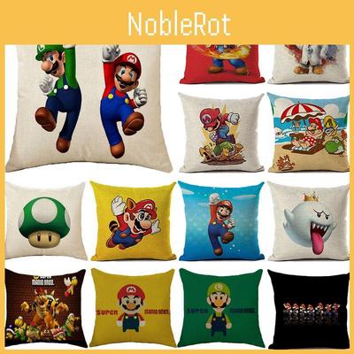 Уникальная наволочка с принтом Super Mario из высококачественного хлопково-льняного материала
