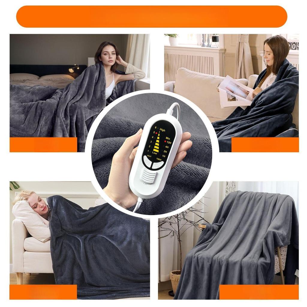 180x130cm Electric Blankets Flannel Warm Body Heating Blanket Intelligent 6-speed Temperature Control Thin Blanket Multi Purpose Sofa Bed Thin Quilt