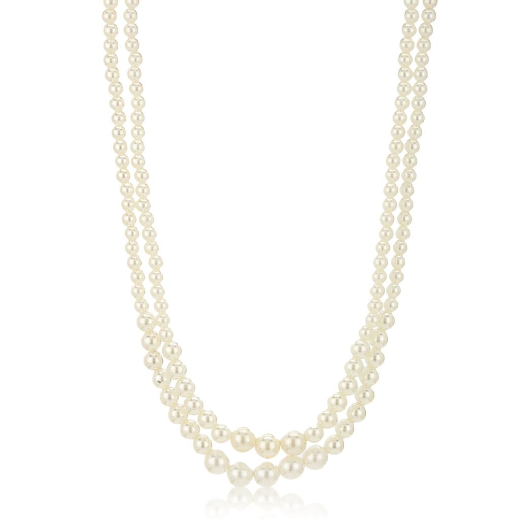 Ожерелье Estele Gold Plated - Двойная линия с белым жемчугом