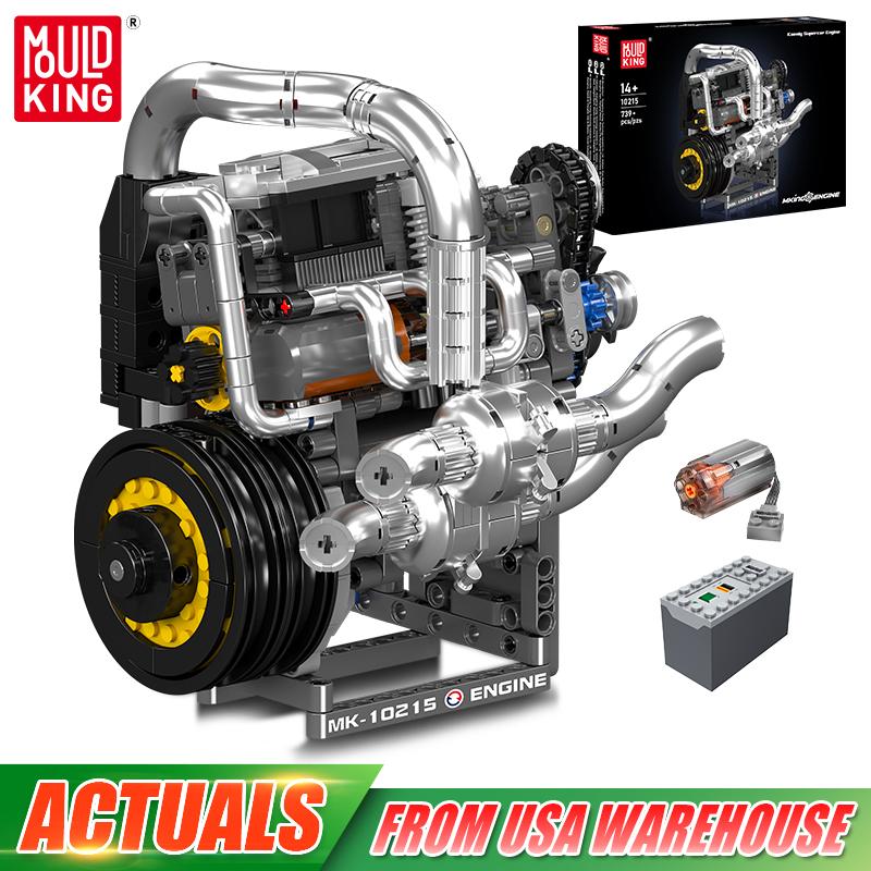 Mould King 10215 Конструктор Сборка Двигателя Суперкара Строительные Блоки Спортивный Автомобиль Набор Кирпичей Технические Игрушки Машины Подарок на Рождество для Детей