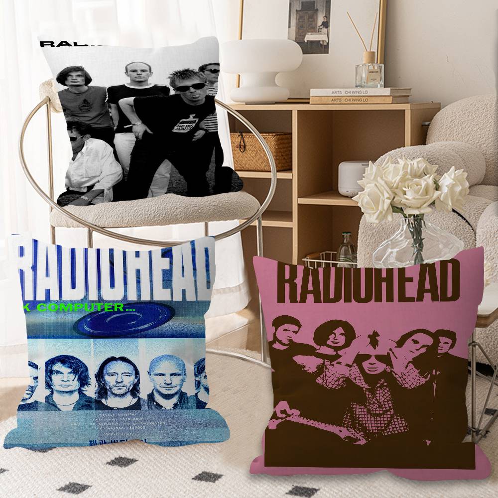 Винтажная Подушка с Логотипом Рок-Группы Radiohead Аниме Подушка Подушка для Изголовья Дивана-Кровати Чехол для Подушки 45x45 см Модная