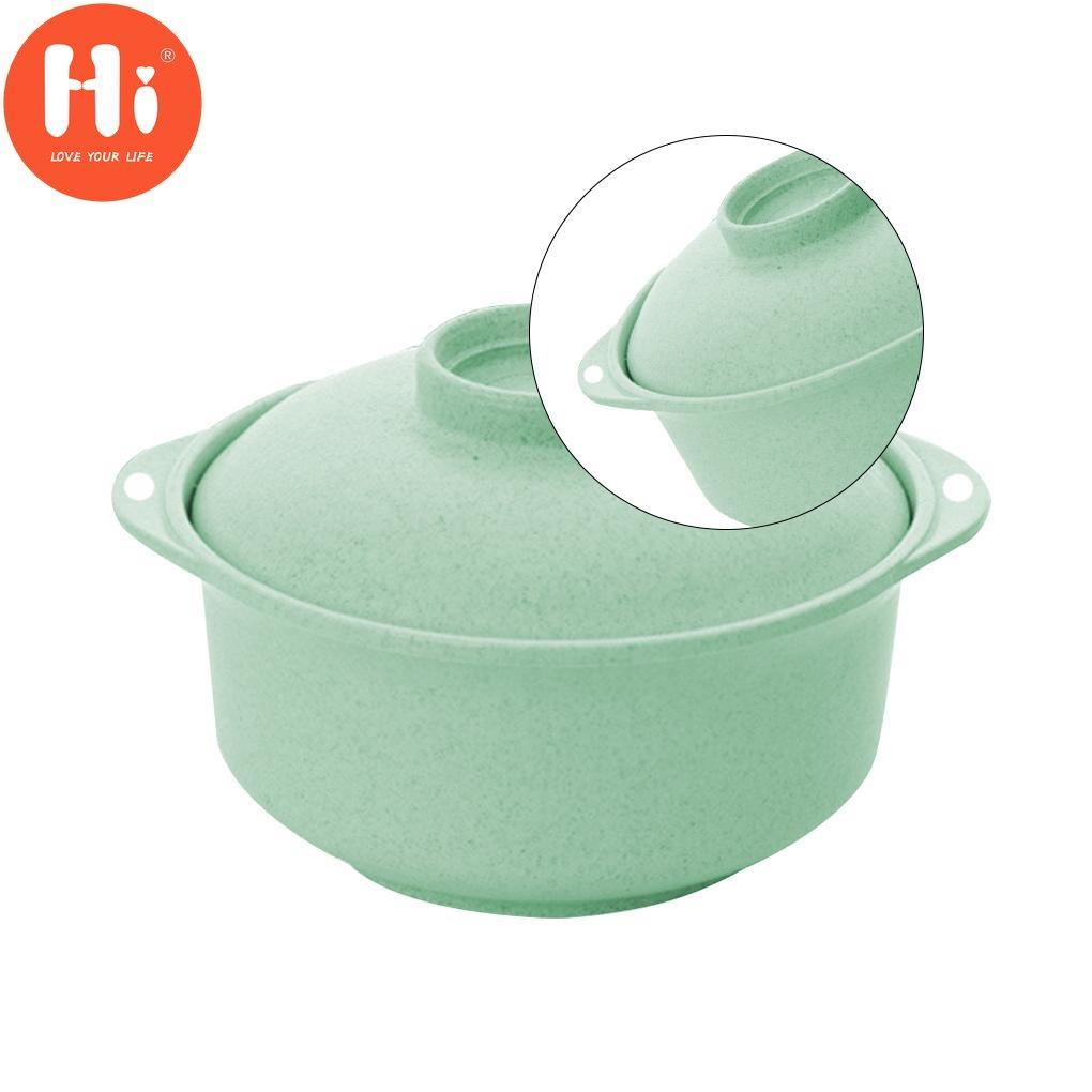 Hi Instant Noodles Bowl with Lid Japanese Style Students Noodle Soup Rice Ramen Bowl Tableware