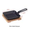 ZISIZ 14cm Square Cast Iron Grill & Teppanyaki Plate