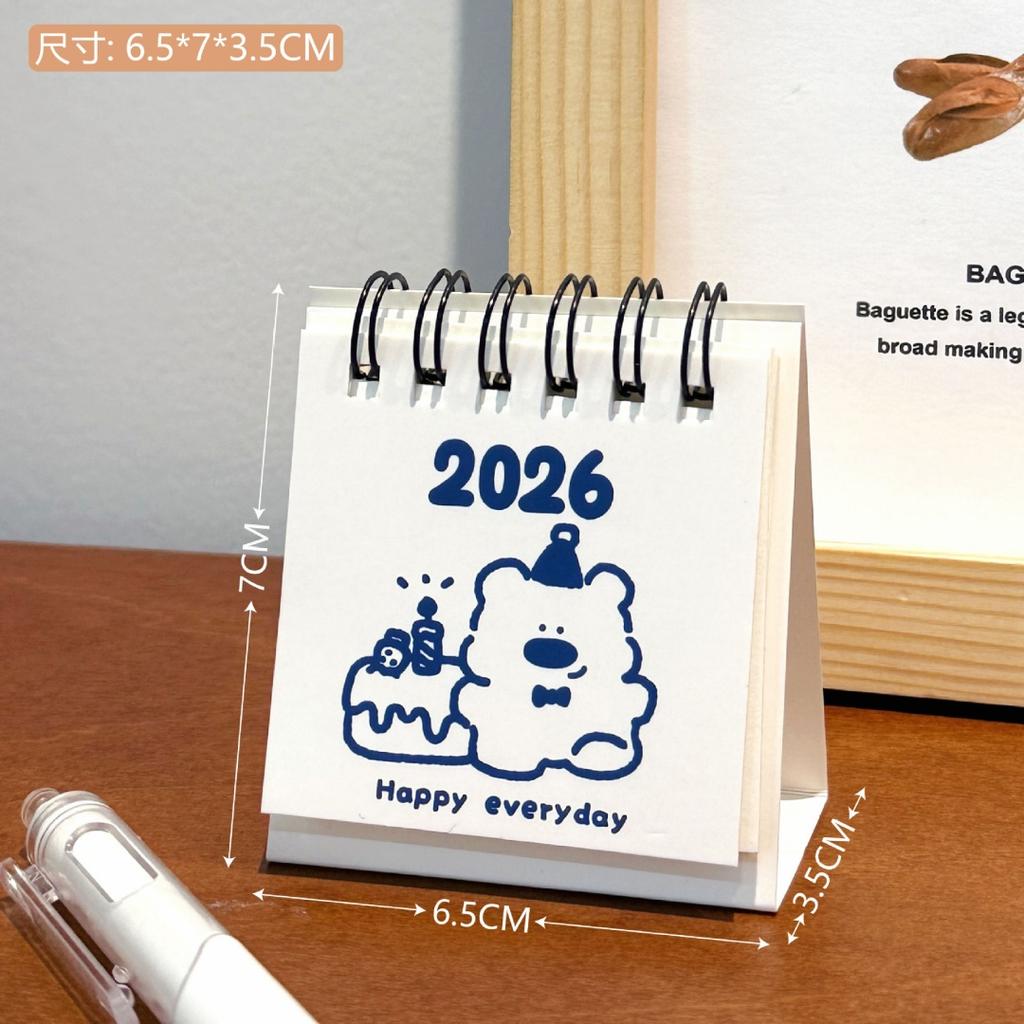 Desk Calendar 2026 2026 Small Ornament Calendar Plan Book Cute Mini Calendar Office Desktop Decoration Festival Gift
