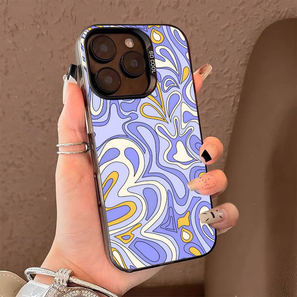 Интересные узоры чехол для телефона для iPhone 17 17Air 16 15 14 13 12 11 Pro Max Plus Цветной Серебристый