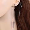 1 pair Dangle Fashion Gothic Rock Long Tassel Drop Ear Clip Rivet Punk Earrings Ear Stud