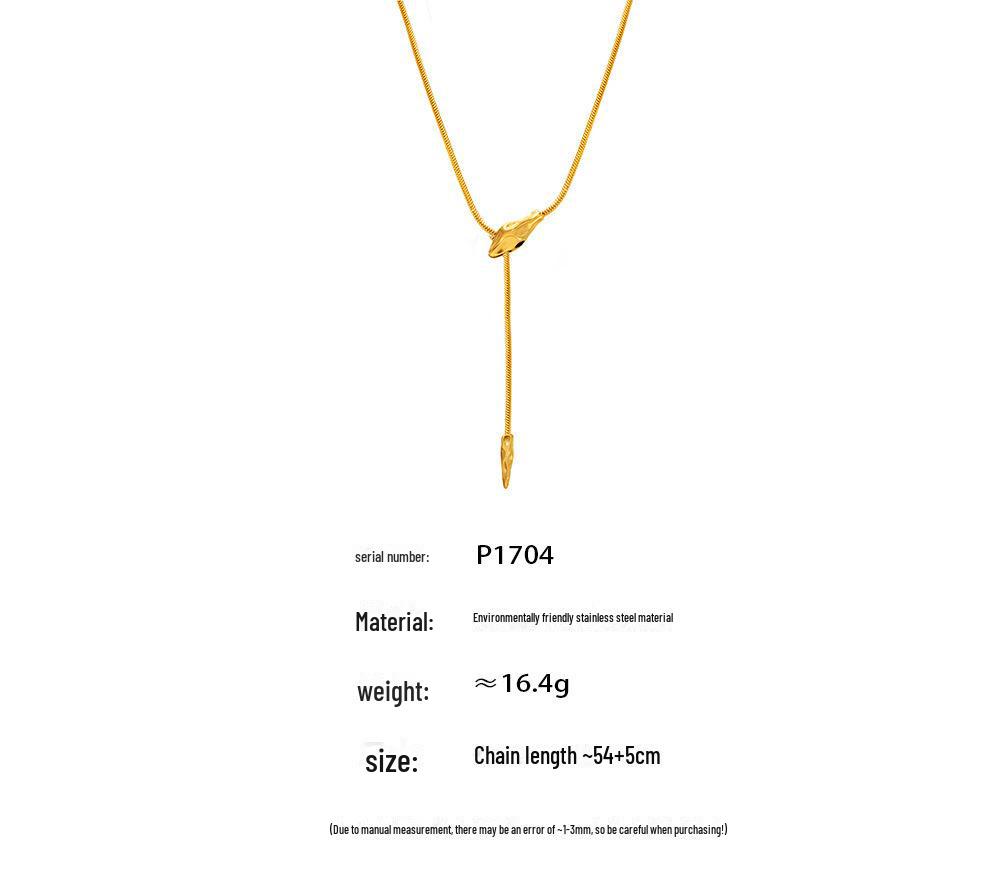 Шикарное ожерелье из нержавеющей стали с головой змеи: Европейский и американский холодный стиль