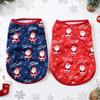 Breathable Dog Vest For Chritmas Santa Claus Print Soft Puppy T-shirt For Small Medium Dogs Cats Cute Party Yorkshire Outfits
