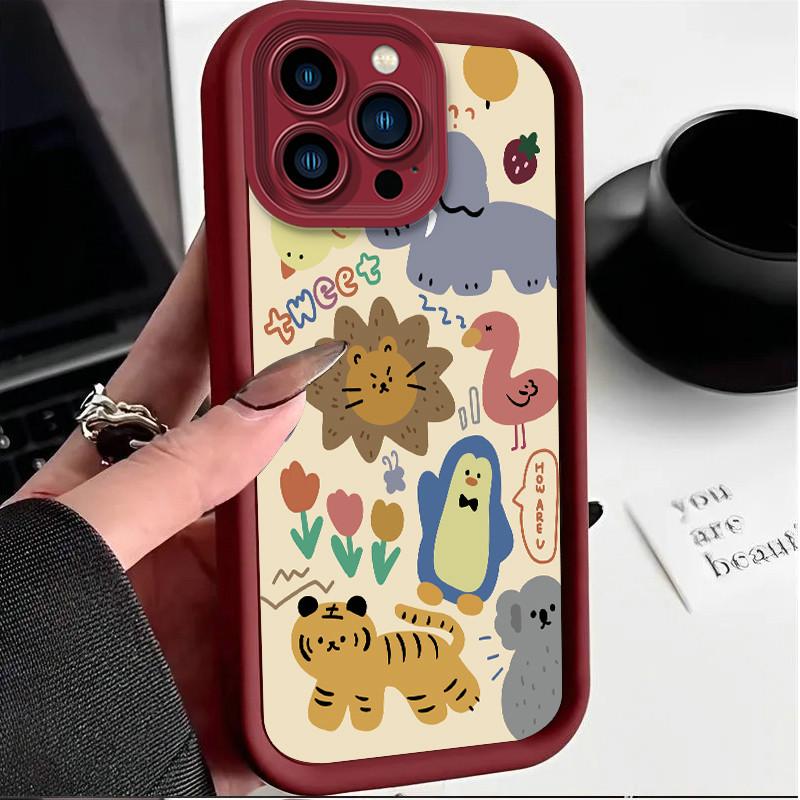 Мультяшный лев тигр животные милый принт модный чехол гибкий мягкий силиконовый чехол TPU полная задняя крышка для iPhone Samsung