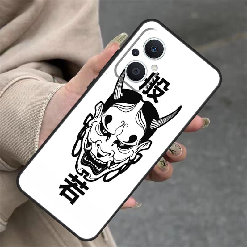 Японский чехол-маска Хання Они для OPPO Reno 8T 13F 14F 12F 11F 10 12 13 14 Pro 7 8 Lite OPPO Find X8 X6 X9 Pro