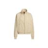 Adidas Back Letter Print Zip-Up Stand Collar Jacket Women Outerwear Khaki HZ7038