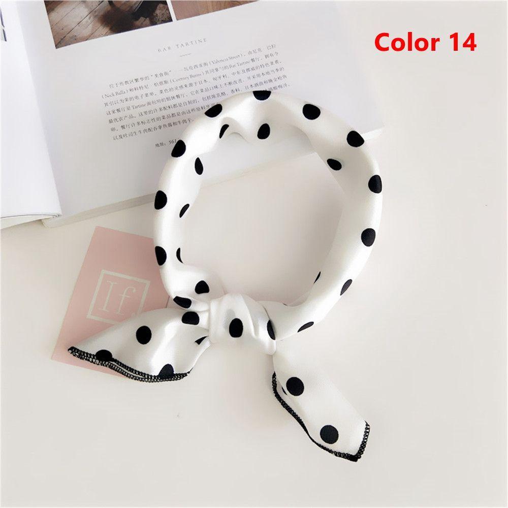 Gifts Women Small Vintage Square Scarf Silk Feel Satin Head Neck Hair Tie Band