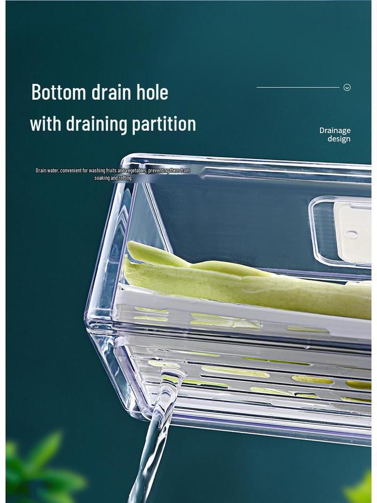 Штабелируемый прозрачный пластиковый органайзер для холодильника для фруктов и овощей