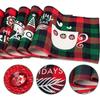 New Christmas Placemats Red Green Plaid Placemats Reversible Heat-Resistant Santa Claus Place mat for Xmas Home Decoration Gifts