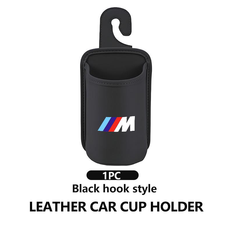 JFTX5 Leather Car Seat Cup Holder Hang Drink Storage Box Accessorie For BMW 1 3 5 7 Series M F01 F20 F10 F13 E52 E53 E60 E93