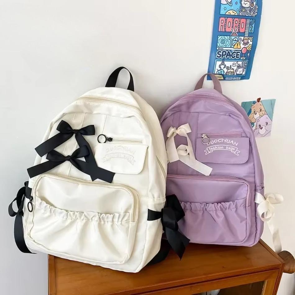 1 Pcs New Fresh and Sweet Middle School Bag High Capacity Korean Junior High Student Girl Backpack