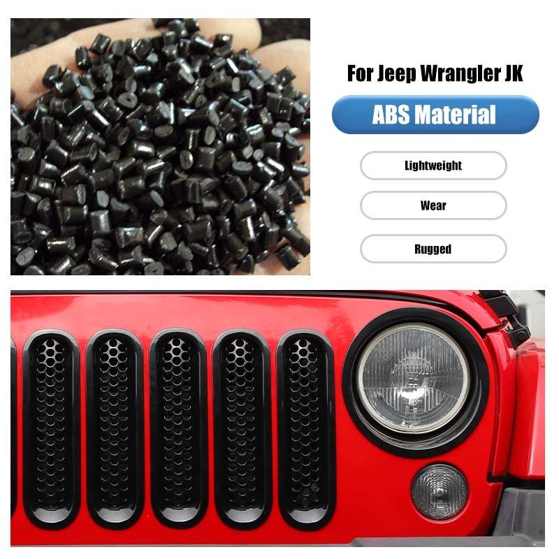 Декоративная крышка фар автомобиля из АБС-пластика, декоративные наклейки на решетку с сеткой для Jeep Wragnler JK 2007-2017, внешние аксессуары автомобиля