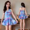 Children's Fashion Mermaid Swimwear Tween Girls‘ Halter Backless Swim Dress Summer Beach Bathing Suit One Piece Hot Spring Swimming Suit for Kids
