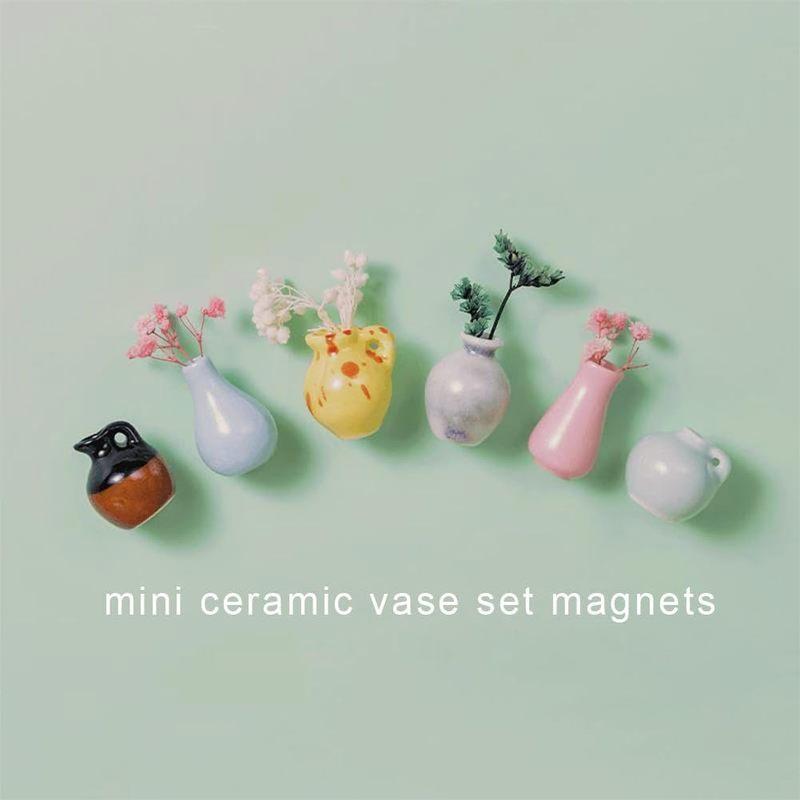 8 шт. Керамические магниты на холодильник в виде ваз без цветов 3D ваза для растений магнит на холодильник домашний кухонный декор DIY магнит-ваза на холодильник