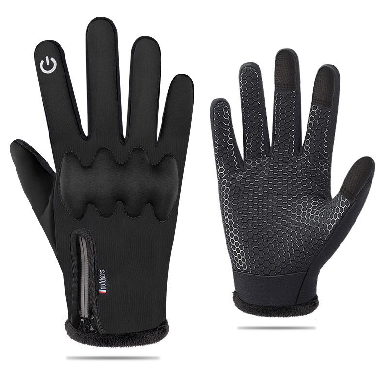 Waterproof Touch Screen for Women Motorcycle Driving Cold Proof Plus Velvet Thickened Warm Windproof Gloves Riding
