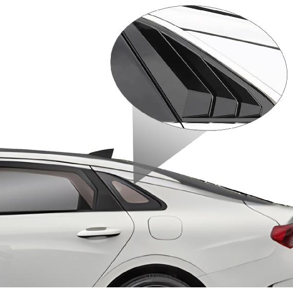 For KIA K5 2024 2023 2022 2021 Exterior Accessories Sporty Car Rear Side Window Louvers Air Vent Scoop Shades Cover Trim Blinds 2PCS(Bright Pitch