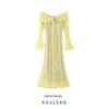 Kaslead New Women Clothes Western Style Fashion Simple Lining Cloth off-Shoulder Lace Dress