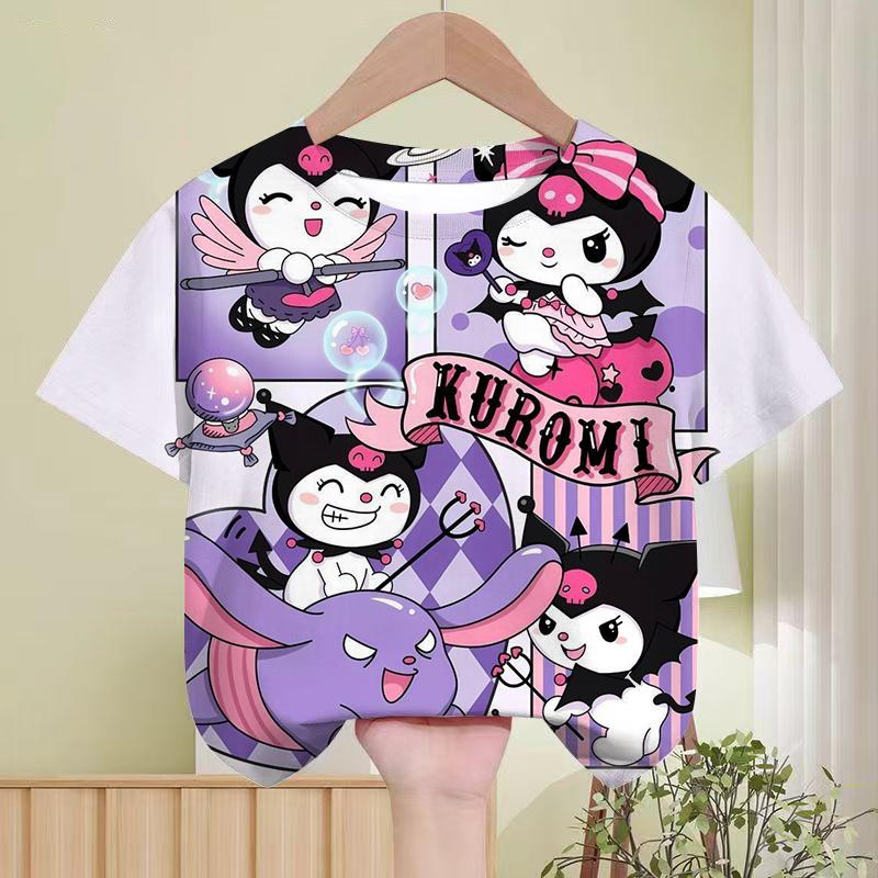 Sanrio Kulomi Children's T-shirt My melody cartoon cute print versatile summer breathable short sleeve top wholesale