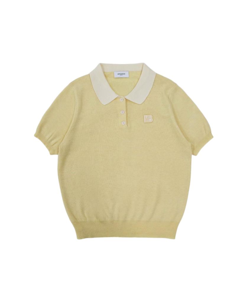 MONBIRDIE GOLF Sweetie Mb Короткий рукав Вязаный Желтый