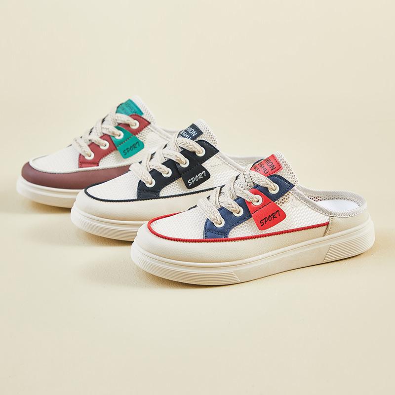 Новая летняя белая обувь для студенток, толстая подошва, увеличивающая рост, дышащая сетка, повседневная обувь