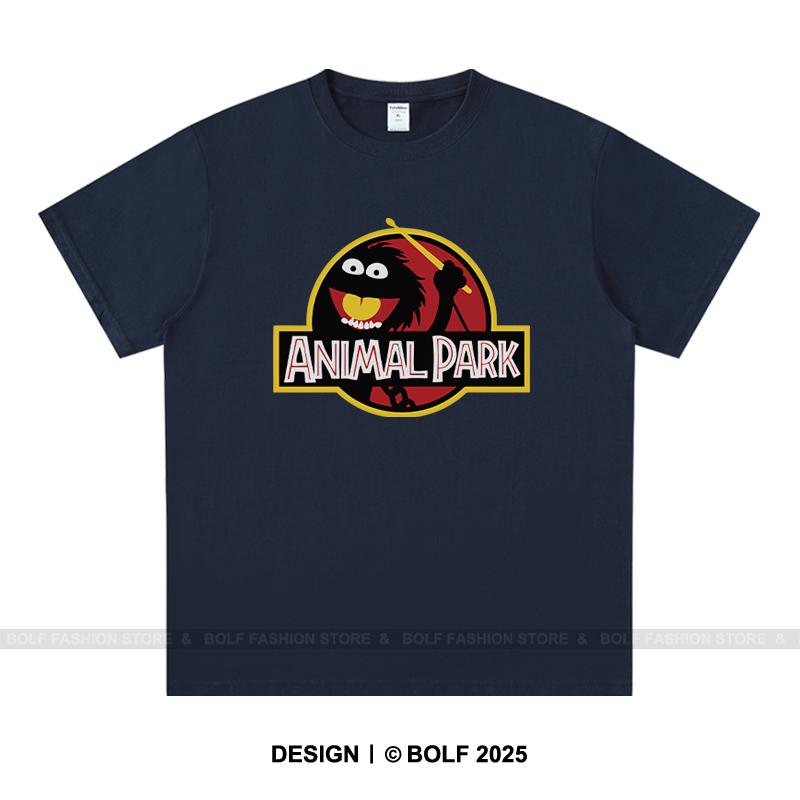 Мужская футболка Animal Park, 100% хлопок, свободные футболки с принтом дикой природы для мужчин, топ Jungle Adventure Nature Lover