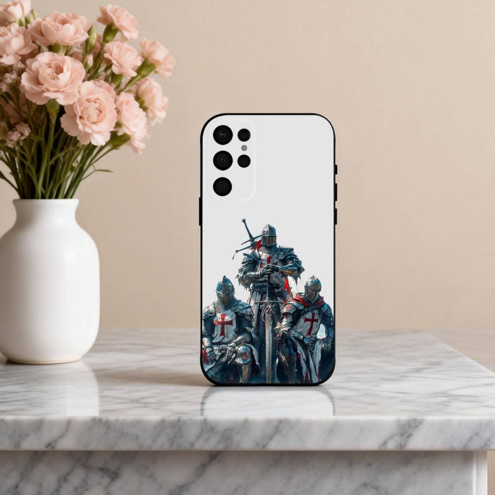 Чехол для телефона C-Crusaders-S T-Templar-R K-Knight для Samsung S25,24,23,22,30,21,10,9,Ultra,Plus,Lite,FE,4,5 G Мягкий черный чехол