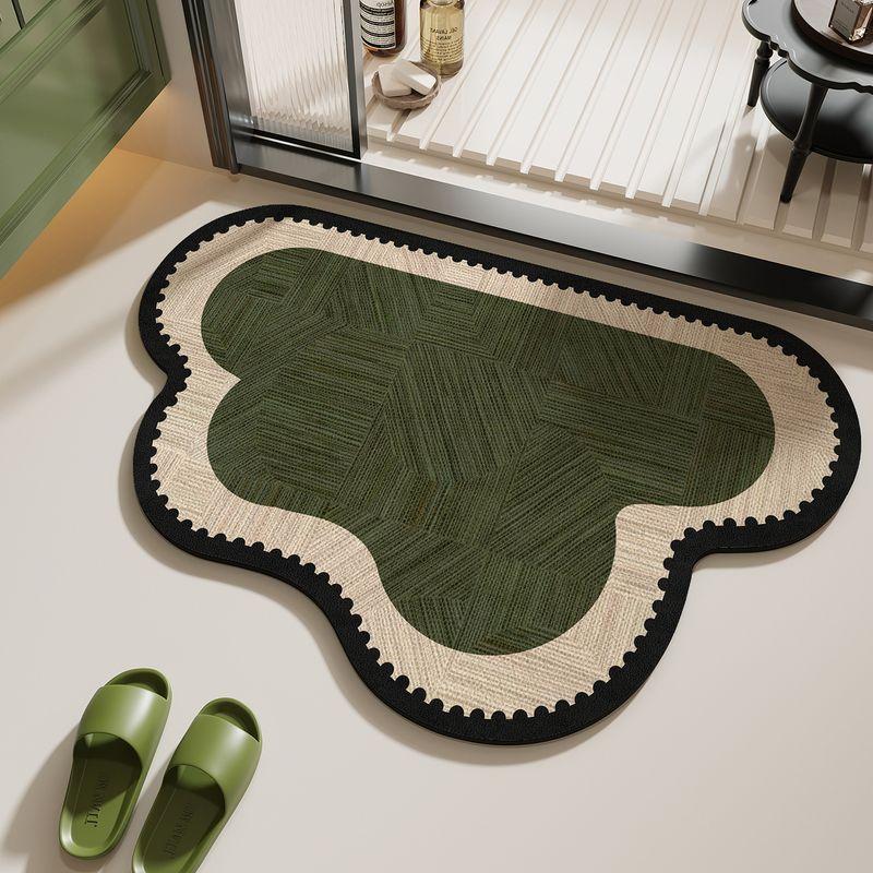 . Ancient-Style Entrance Rug At Easy-To-Clean Foot Mat For Bedroom, Bathroom And Toilets. New Green Home Decoration.