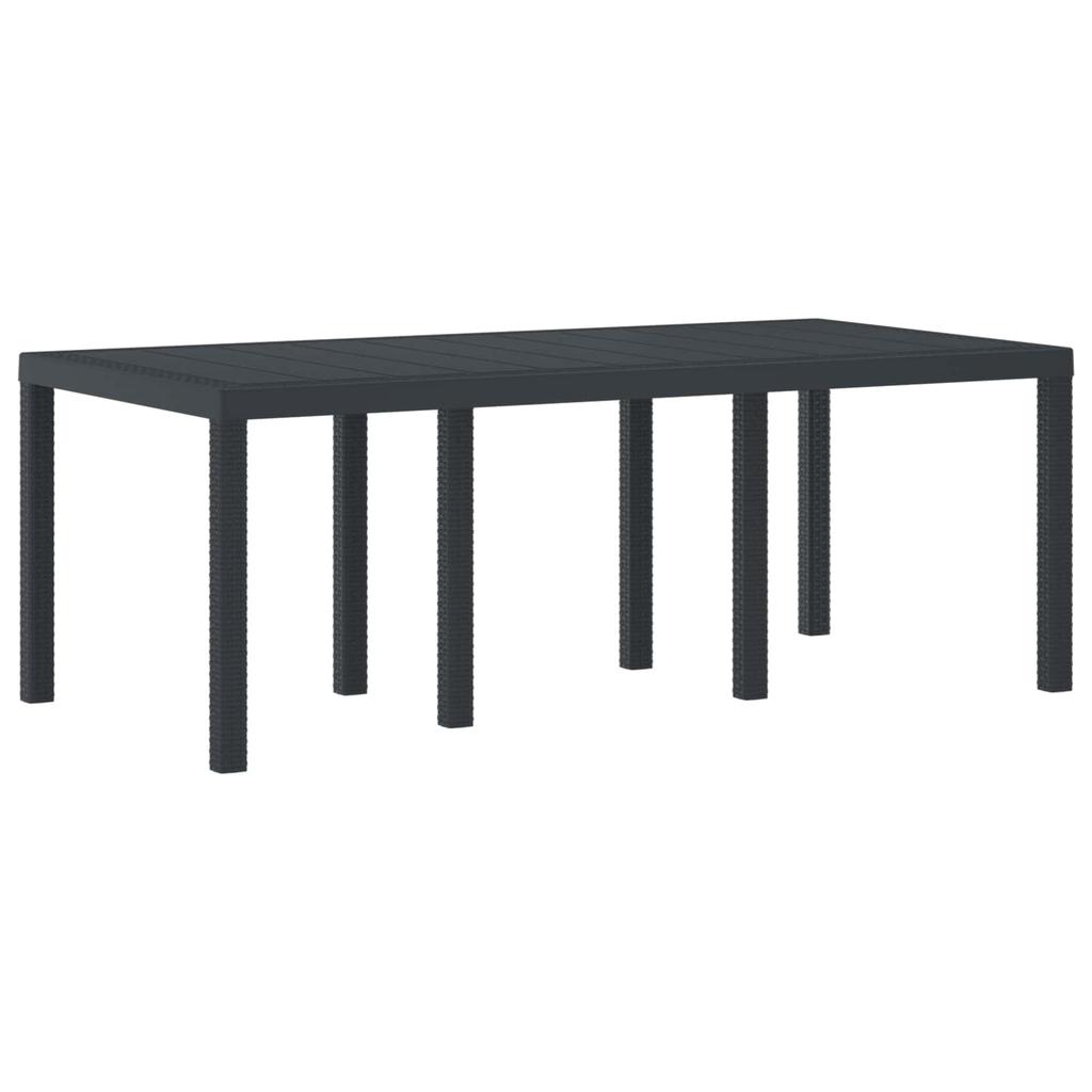 Garden Table Anthracite 200 x 100 x 73 cm Poly Rattan