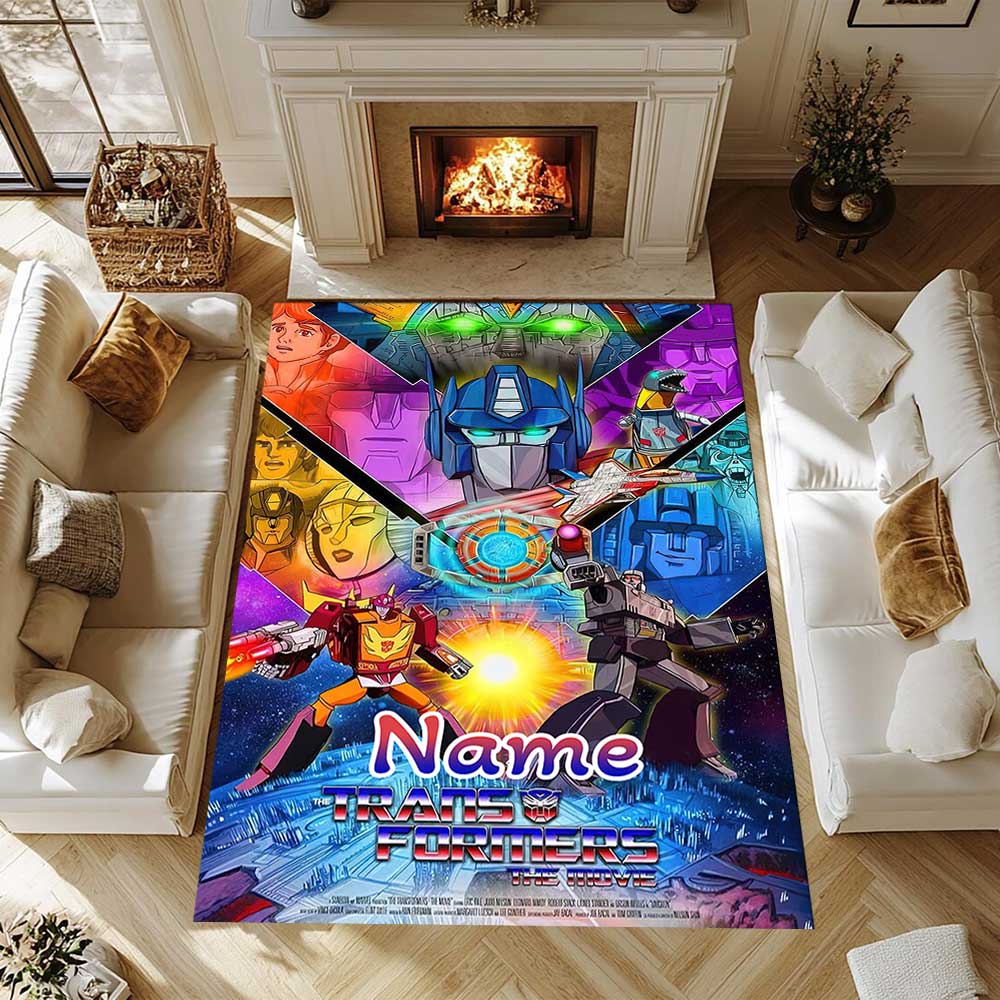 Love Transformers (20) Customize your name rug, office chair cushion, home bedroom living room gift.