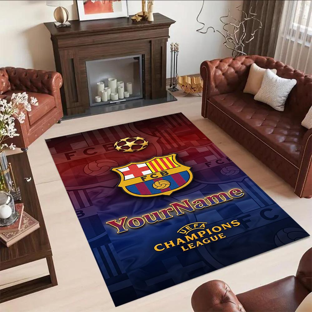Fc Barcelona Personalized Name Carpet Suitable for Dining Room Outdoor Game Room Hallway Antislip Carpet Decorate Offices Spiritual Gift