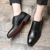 Fashion Brogue Style Leather Men Shoes Classic Business Casual Oxfords Non Slip Comfort Formal Work Daily Wear Footwear For Men